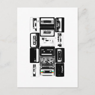 Retro-audio cassette group b&w briefkaart