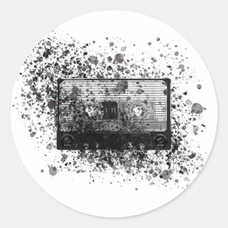 Retro Audio Cassette Ronde Sticker