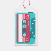 Retro Audio Tape Birthday heldere kleuren Cadeaulabel (Achterkant)