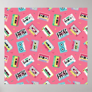 Retro Audio Tapes: 80s stijl. Poster