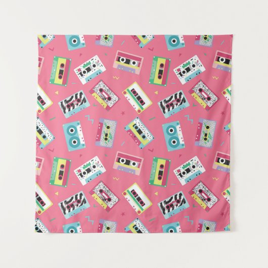 Retro Audio Tapes: 80s stijl. Wandkleed (Voorkant)