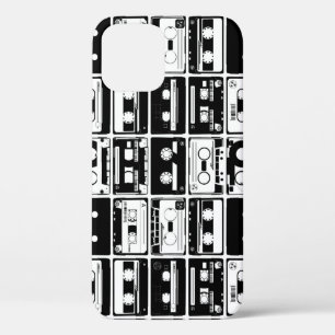 Retro audio tapes, ouderwets patroon. iPhone 12 hoesje