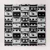 Retro audio tapes, ouderwets patroon. legpuzzel (Verticaal)