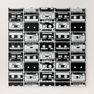Retro audio tapes, ouderwets patroon. legpuzzel