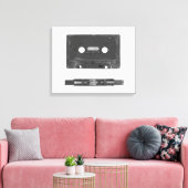 Retro audiocassette canvas afdruk (Insitu (Woonkamer))