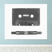 Retro audiocassette canvas afdruk (Insitu (Houten vloer))