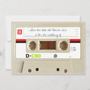 Retro audiocassette Huwelijk Save The Date