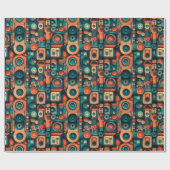 retro-audiofiel Abstract inpakpapier |  (Vlak)