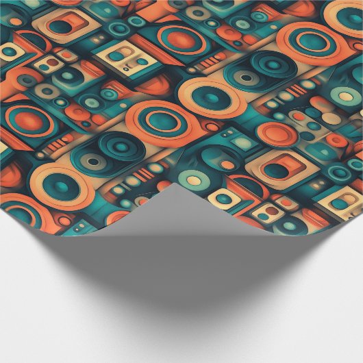 retro-audiofiel Abstract inpakpapier |  (Hoek)