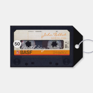 Retro Audiotape 50e verjaardag Dank je Label Cadeaulabel