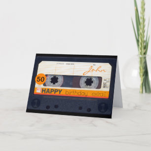 Retro Audiotape 50e verjaardag gepersonaliseerde H Kaart