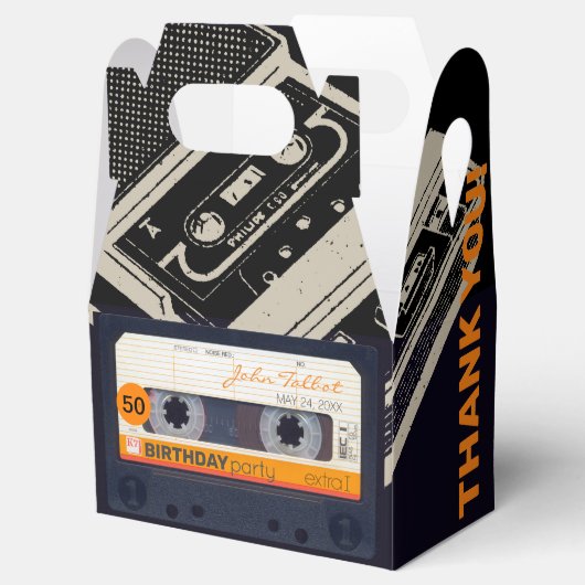 Retro Audiotape 50th Birthday Dank u GFB Bedankdoosjes (Geopend)