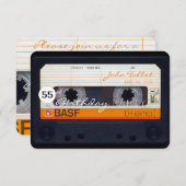 Retro Audiotape 55e verjaardag Uitnodiging (Voorkant / Achterkant)