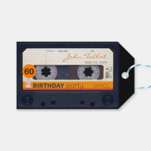 Retro Audiotape 60e verjaardag Dank je Label Cadeaulabel
