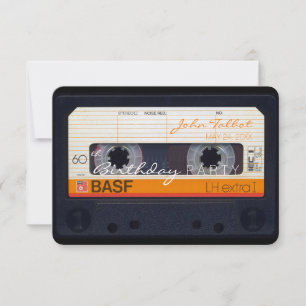 Retro Audiotape 60e verjaardag Uitnodiging