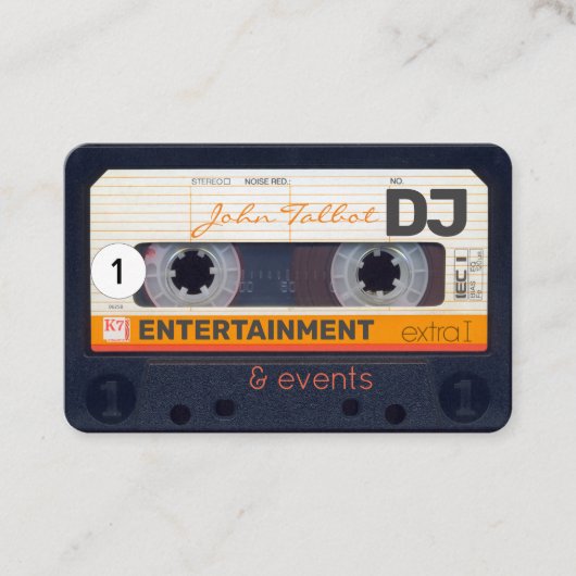 Retro Audiotape Cassette 80s DJ Visitekaartjes 2 (Voorkant)