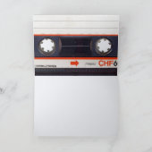 Retro Audiotape S 50e verjaardag recto-verso Naam  Kaart (Binnen)