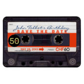 Retro Audiotape S 50e verjaardag Sparen de datum F Magneet (Horizontaal)