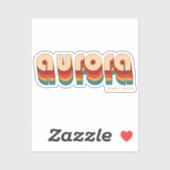 Retro Aurora naam Sticker (Vel)