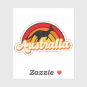 Retro Australia Kangaroo Silhouette Sunset Sticker (Vel)