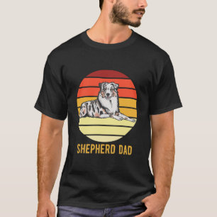 Retro Australian Dog Shepherd Dad Dog Father  T-shirt