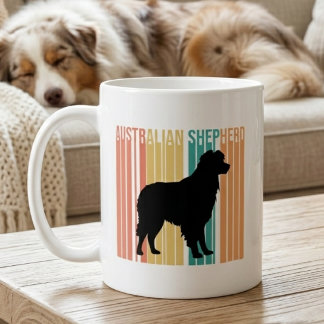 Retro Australische Herdershond Silhouet Koffiemok
