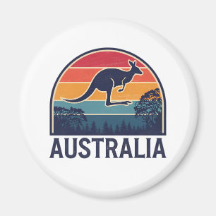 Retro Australische Sunset Dierenspringen Kangoeroe Magneet