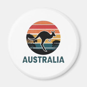 Retro Australische Sunset Dierenspringen Kangoeroe Magneet