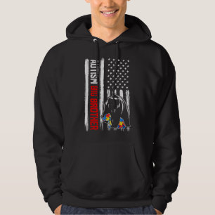 Retro Autism Big Brother Beer Amerikaanse vlag Awa Hoodie
