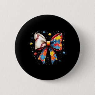 Retro Autisme Honkbal Boog Puzzelstuk Bewustzijn A Ronde Button 5,7 Cm