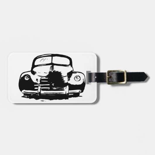 Retro-auto Bagagelabel (Voorkant horizontaal)