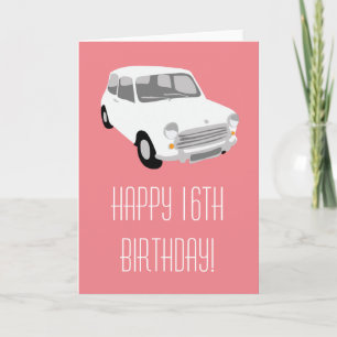 Retro auto Happy 16e verjaardag Kaart