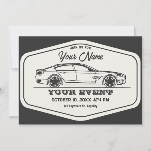 retro auto kaart (Voorkant)
