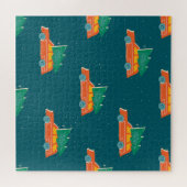 Retro auto kerstboom patroon legpuzzel (Horizontaal)