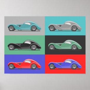 Retro auto kunst poster
