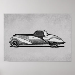 Retro auto kunst poster