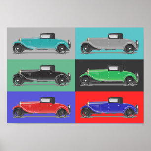 Retro auto kunst poster