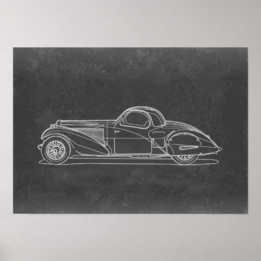 Retro auto kunst poster (Voorkant)