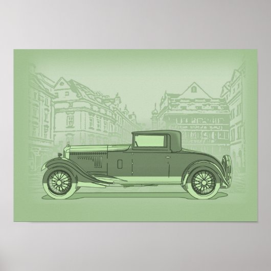 Retro auto kunst poster (Voorkant)
