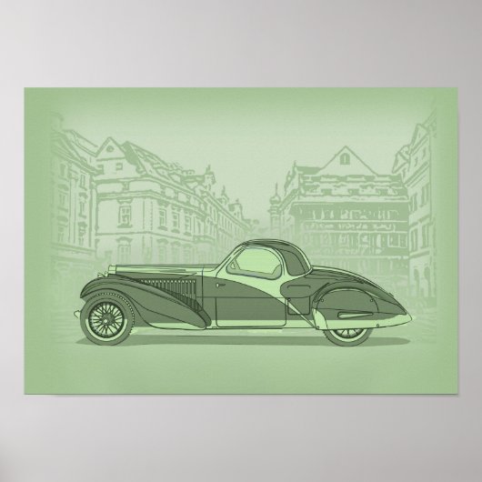 Retro auto kunst poster (Voorkant)