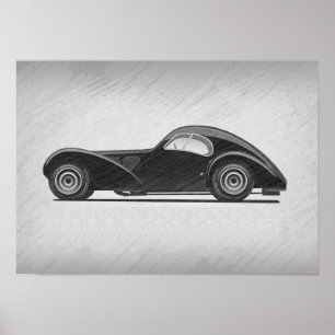 Retro auto kunstwerk poster