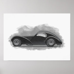Retro auto kunstwerk poster