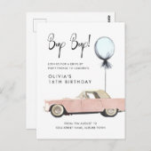 Retro auto Parade Party drive by Rockable any age Briefkaart (Voorkant / Achterkant)