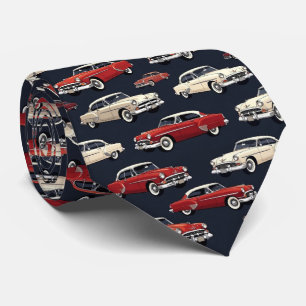Retro auto uit de jaren 50 stropdas