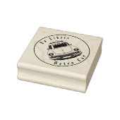 Retro auto zwart-wit tekening gepersonaliseerd 	rubberstempel (Stempel)