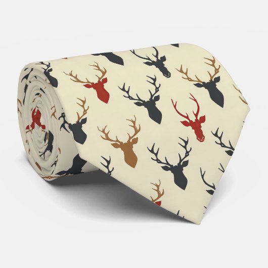 Retro Automne Buck Deer Head Cravate (Roulé)