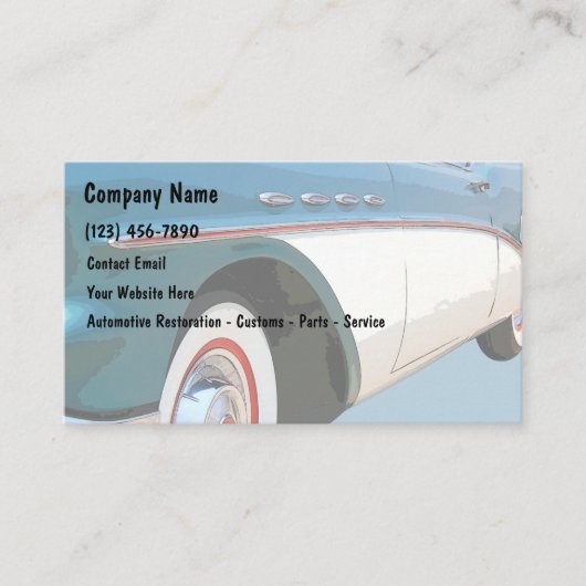 Retro Automotive Restoration Visitekaartjes (Voorkant)