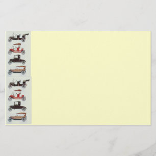 RETRO AUTO'S 2 , AUTO RESTAURATIE grijs rood crème Briefpapier