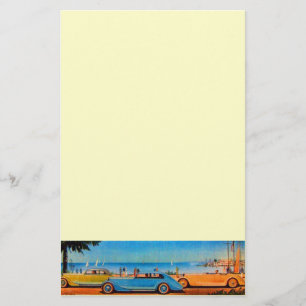 RETRO AUTO'S - Auto reparatie automotive ,blauw ge Briefpapier