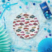 Retro auto's en vrachtwagens patroon papieren bordje (Feest)